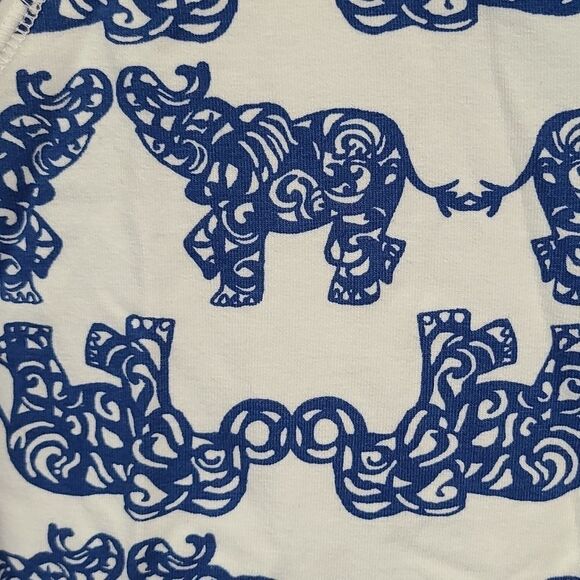 Rare Lilly Pulitzer White Elephant Print French Terry Henley Sweatshirt Preppy 0 - Picture 5 of 11